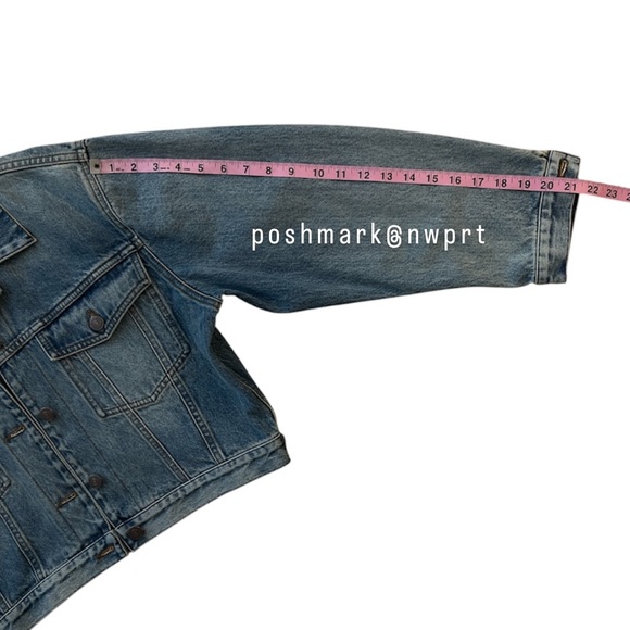 NWT ⚡️ GUCCI Denim Jacket Bolt Graphic Logo Cropped Blue Jean 38 XS S 0 2 4 - Picture 11 of 12